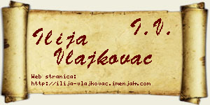 Ilija Vlajkovac vizit kartica